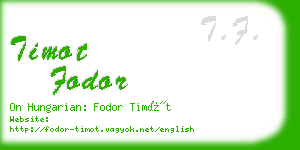 timot fodor business card